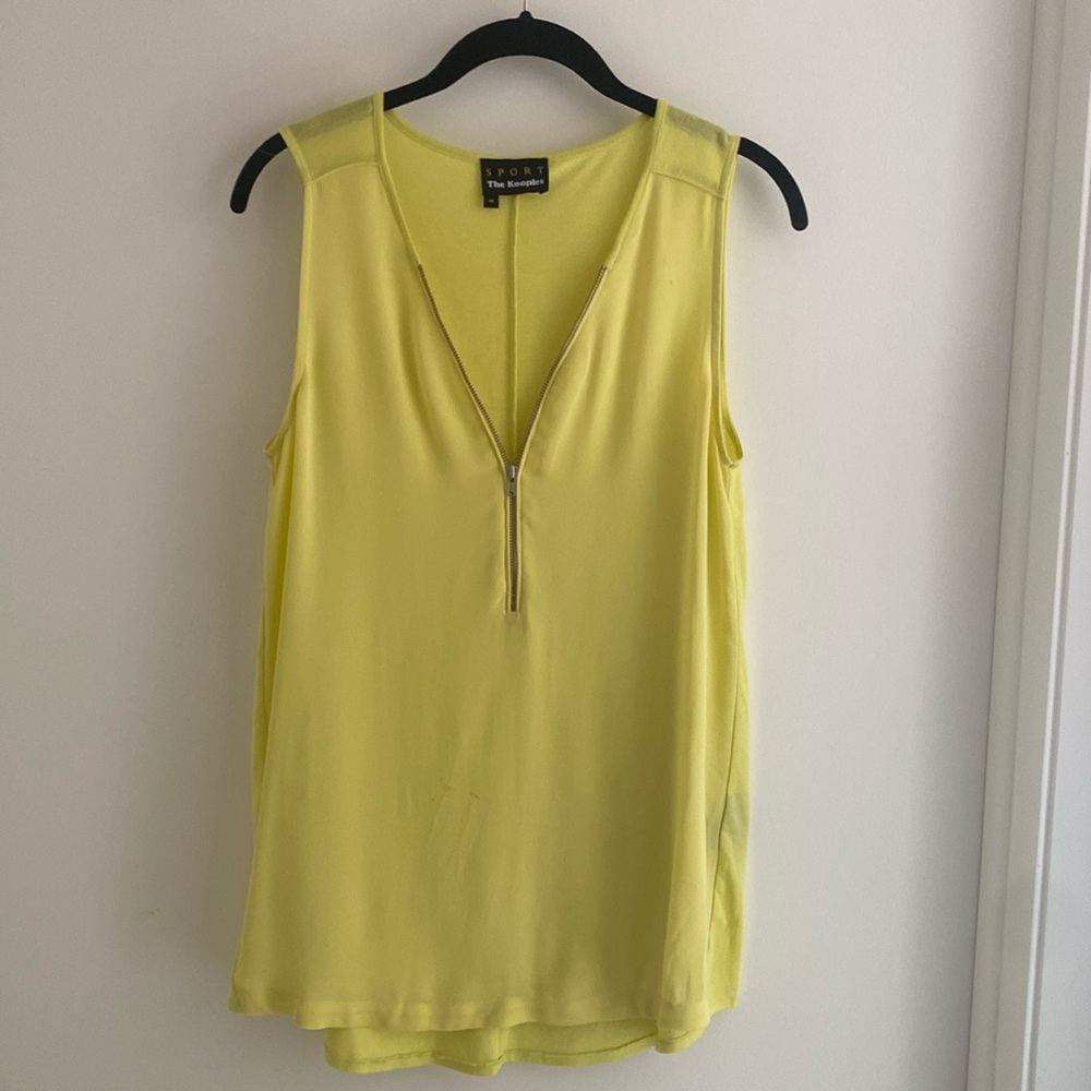 Kooples silk tank 1/2zip size medium